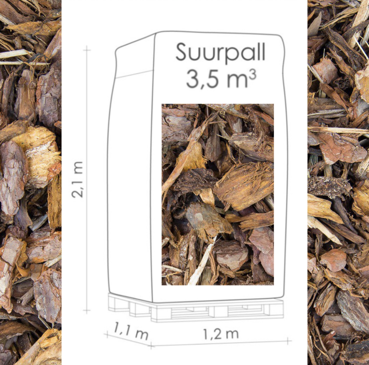 Keskmine männikooremultš 15-50mm Suurpall 3,5 m³